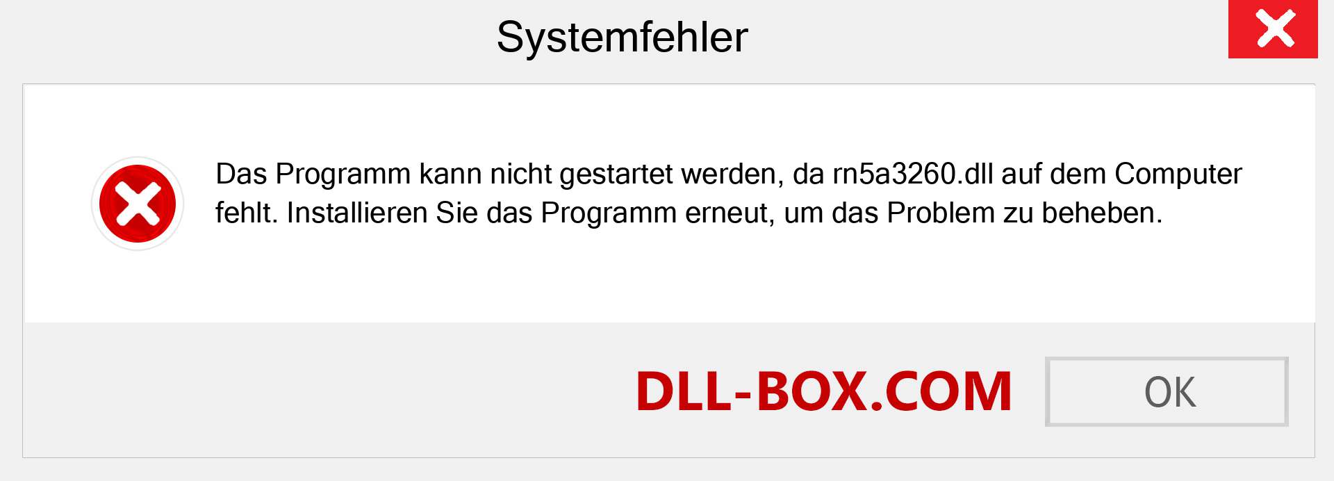 rn5a3260.dll-Datei fehlt?. Download für Windows 7, 8, 10 - Fix rn5a3260 dll Missing Error unter Windows, Fotos, Bildern