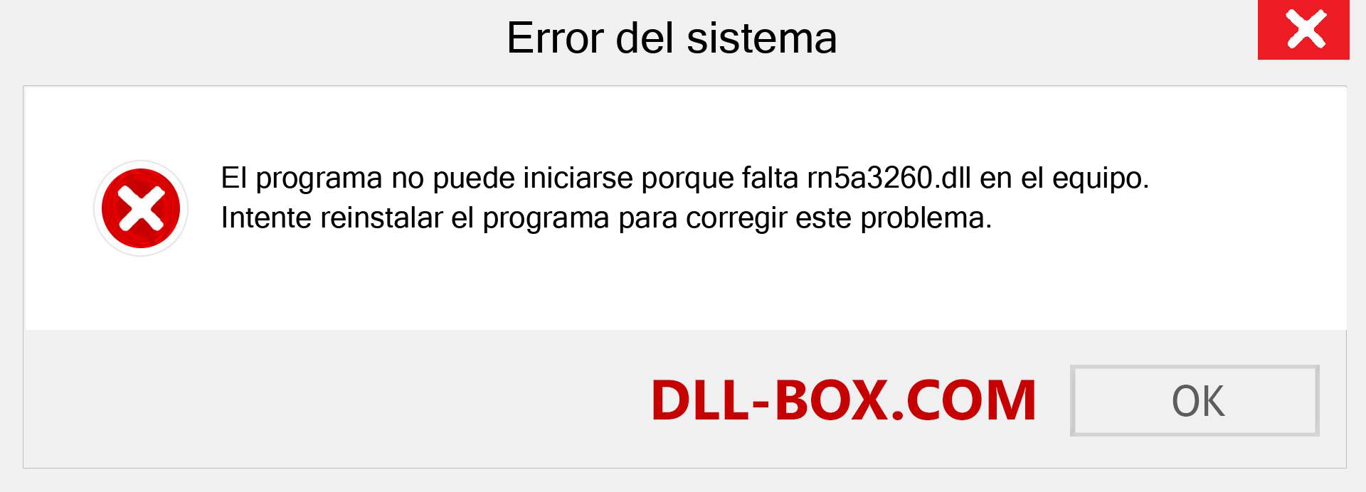 ¿Falta el archivo rn5a3260.dll ?. Descargar para Windows 7, 8, 10 - Corregir rn5a3260 dll Missing Error en Windows, fotos, imágenes